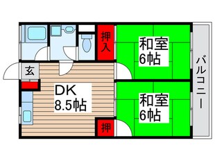 新葉ラピス北小金の物件間取画像